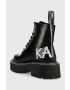 Karl Lagerfeld bocanci de piele Patrol Ii femei culoarea negru cu platforma - Pled.ro