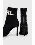 Karl Lagerfeld botine Panache Hi femei culoarea negru cu toc cui - Pled.ro