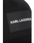 Karl Lagerfeld caciula de bumbac pentru copii culoarea negru cu imprimeu - Pled.ro