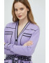 Karl Lagerfeld cardigan din amestec de lana femei culoarea violet - Pled.ro