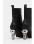 Karl Lagerfeld cizme de piele Ikon Heel femei culoarea negru cu toc drept - Pled.ro