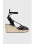 Karl Lagerfeld Espadrile culoarea negru toc pana - Pled.ro