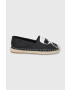 Karl Lagerfeld espadrile de piele Kamini culoarea negru - Pled.ro