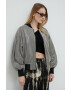 Karl Lagerfeld geaca bomber femei culoarea gri de tranzitie - Pled.ro