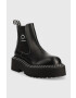 Karl Lagerfeld ghete chelsea de piele PATROL II femei culoarea negru cu toc plat KL45251 - Pled.ro