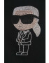 Karl Lagerfeld hanorac de bumbac femei culoarea negru cu imprimeu - Pled.ro