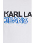 Karl Lagerfeld Jeans longsleeve din bumbac culoarea alb - Pled.ro