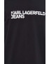 Karl Lagerfeld Jeans longsleeve din bumbac culoarea negru cu imprimeu - Pled.ro