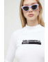 Karl Lagerfeld Jeans pulover femei culoarea alb cu turtleneck - Pled.ro