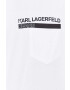 Karl Lagerfeld Jeans tricou din bumbac culoarea alb cu imprimeu - Pled.ro