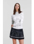 Karl Lagerfeld longsleeve femei culoarea alb cu turtleneck - Pled.ro