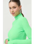 Karl Lagerfeld longsleeve femei culoarea verde cu turtleneck - Pled.ro