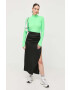 Karl Lagerfeld longsleeve femei culoarea verde cu turtleneck - Pled.ro