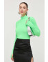 Karl Lagerfeld longsleeve femei culoarea verde cu turtleneck - Pled.ro