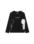 Karl Lagerfeld longsleeve din bumbac pentru copii culoarea negru cu imprimeu - Pled.ro