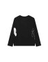 Karl Lagerfeld longsleeve din bumbac pentru copii culoarea negru cu imprimeu - Pled.ro