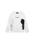 Karl Lagerfeld longsleeve din bumbac pentru copii culoarea alb cu imprimeu - Pled.ro