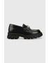 Karl Lagerfeld mocasini de piele KL43820 PRECINCT femei culoarea negru cu platforma - Pled.ro