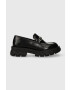 Karl Lagerfeld mocasini de piele PRECINCT femei culoarea negru cu platforma KL43823F - Pled.ro