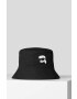 Karl Lagerfeld palarie reversibila din bumbac culoarea negru bumbac - Pled.ro