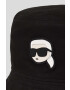 Karl Lagerfeld palarie reversibila din bumbac culoarea negru bumbac - Pled.ro