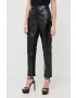 Karl Lagerfeld pantaloni femei culoarea negru drept high waist - Pled.ro