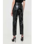 Karl Lagerfeld pantaloni femei culoarea negru drept high waist - Pled.ro