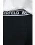 Karl Lagerfeld pantaloni femei culoarea negru lat high waist - Pled.ro