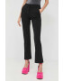 Karl Lagerfeld pantaloni femei culoarea negru drept high waist - Pled.ro