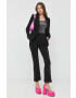 Karl Lagerfeld pantaloni femei culoarea negru drept high waist - Pled.ro