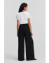 Karl Lagerfeld pantaloni femei culoarea negru lat high waist - Pled.ro