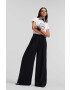 Karl Lagerfeld pantaloni femei culoarea negru lat high waist - Pled.ro