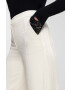 Karl Lagerfeld pantaloni femei culoarea bej lat high waist - Pled.ro