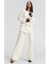 Karl Lagerfeld pantaloni femei culoarea bej lat high waist - Pled.ro