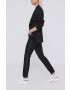 Karl Lagerfeld Pantaloni femei culoarea negru mulat medium waist - Pled.ro