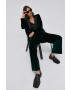 Karl Lagerfeld Pantaloni femei culoarea verde lat high waist - Pled.ro