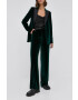 Karl Lagerfeld Pantaloni femei culoarea verde lat high waist - Pled.ro