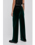 Karl Lagerfeld Pantaloni femei culoarea verde lat high waist - Pled.ro