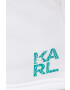 Karl Lagerfeld pantaloni scurti femei culoarea alb neted high waist - Pled.ro