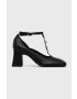 Karl Lagerfeld pantofi de piele X Cara Biker Ii femei culoarea negru cu platforma - Pled.ro