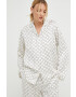 Karl Lagerfeld pijama femei culoarea bej - Pled.ro