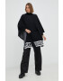 Karl Lagerfeld poncho de lana femei culoarea negru - Pled.ro