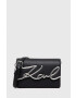 Karl Lagerfeld poseta de piele culoarea negru - Pled.ro