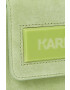 Karl Lagerfeld poseta de piele ICON K SM FLAP SHB SUEDE culoarea verde - Pled.ro