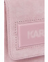 Karl Lagerfeld poseta de piele ICON K SM FLAP SHB SUEDE culoarea roz - Pled.ro