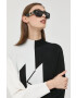 Karl Lagerfeld pulover femei culoarea negru light cu turtleneck - Pled.ro