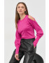 Karl Lagerfeld pulover femei culoarea negru light cu turtleneck - Pled.ro