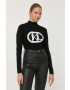 Karl Lagerfeld pulover femei culoarea negru light cu turtleneck - Pled.ro