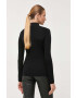 Karl Lagerfeld pulover femei culoarea negru light cu turtleneck - Pled.ro