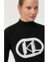 Karl Lagerfeld pulover femei culoarea negru light cu turtleneck - Pled.ro